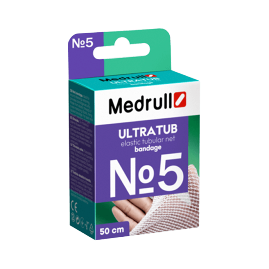 Бинт медичний сiтчатий еластичний Medrull Ultratub №5, розмiр 3,0см x 50 cм